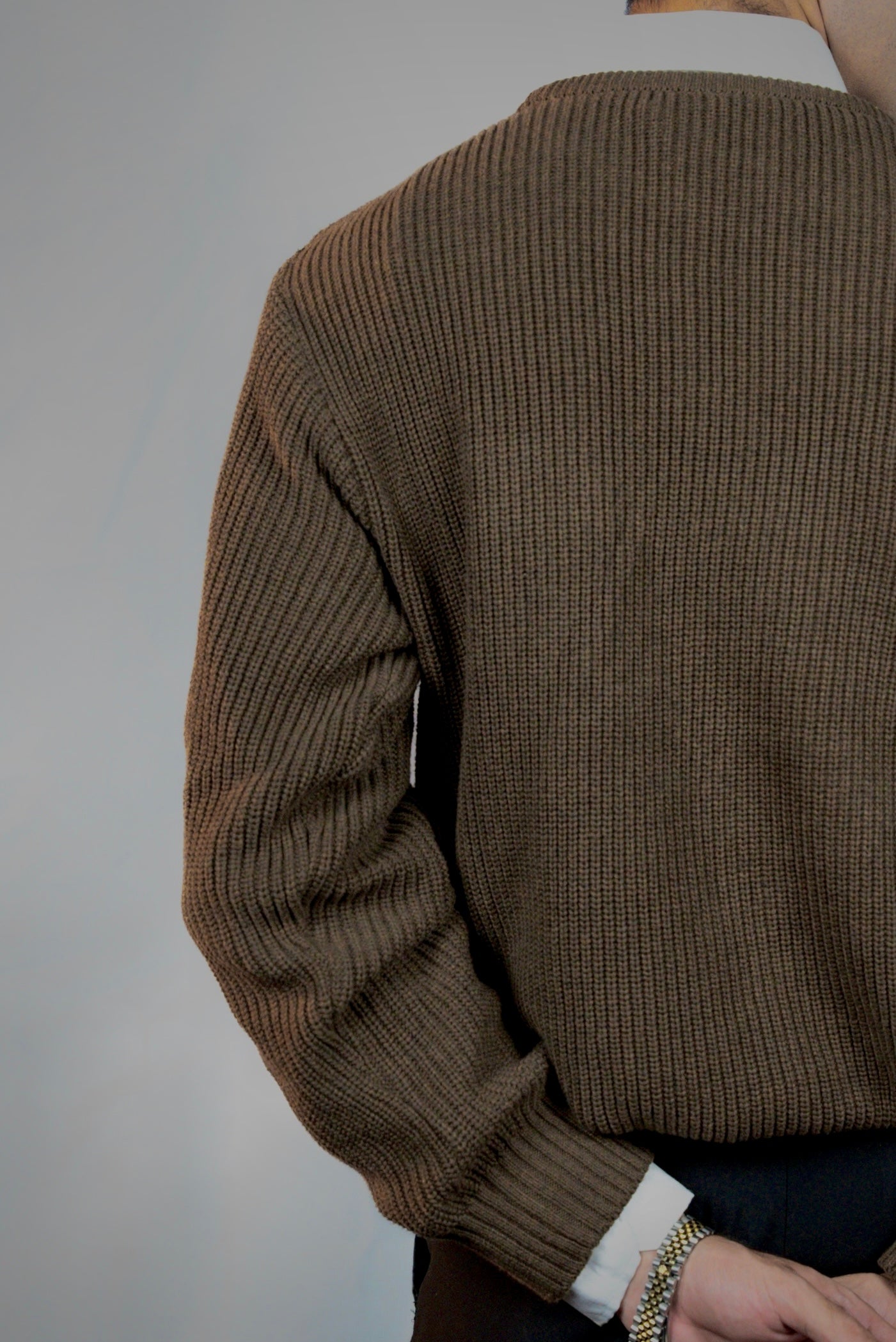KNITTED SWEATER | MUD BROWN
