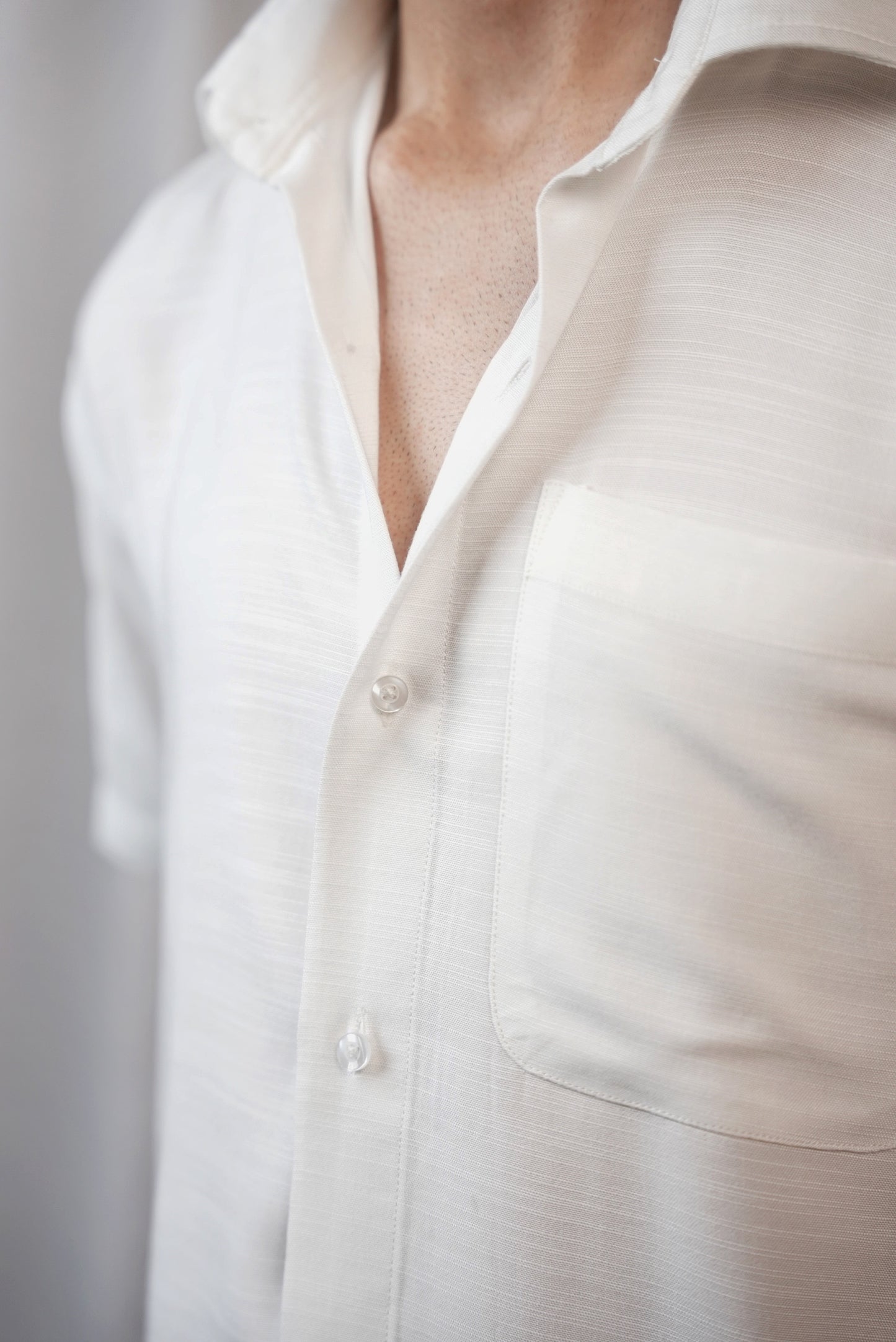 WHITE AIRY LINEN SHIRT