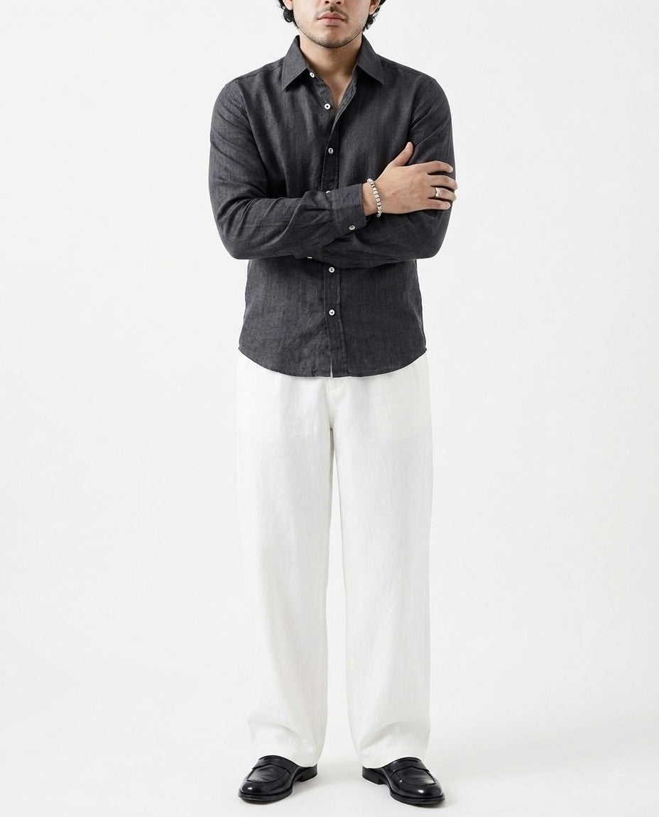 Dark Grey Textured Shirt