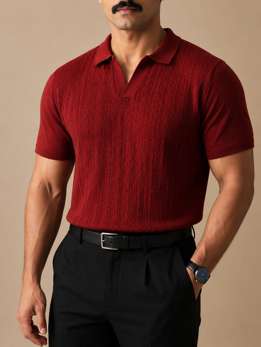 Merlot Knit Polo