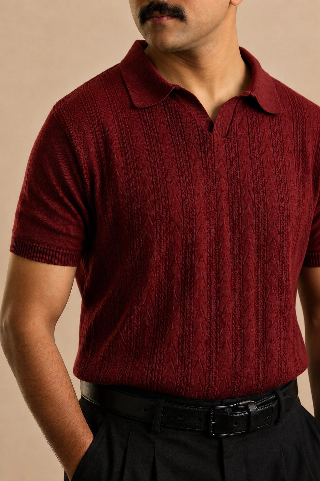 Merlot Knit Polo