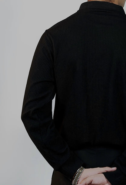 TEXTURED POLO | BLACK