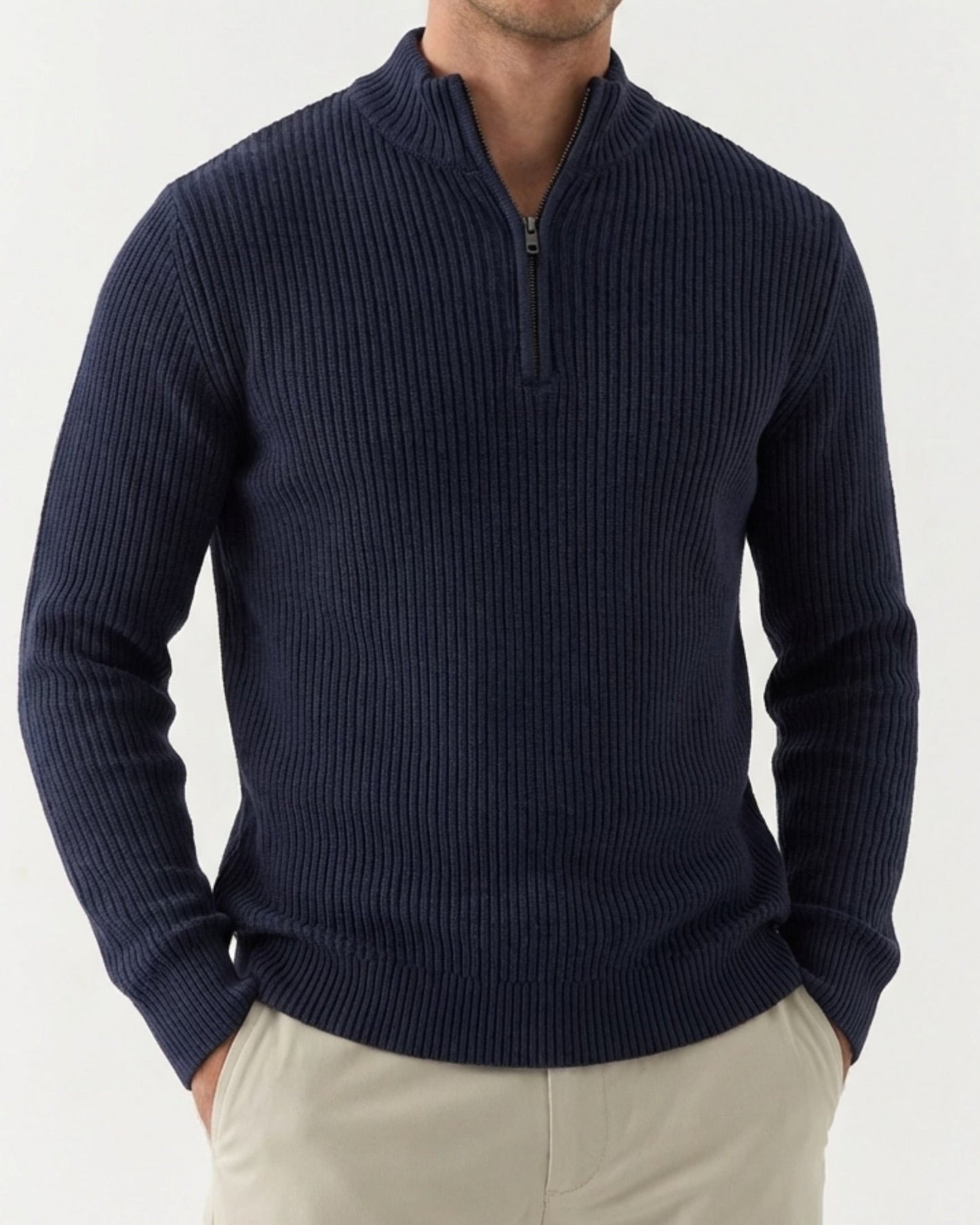 ROYAL BLUE KNITTED ZIPPER