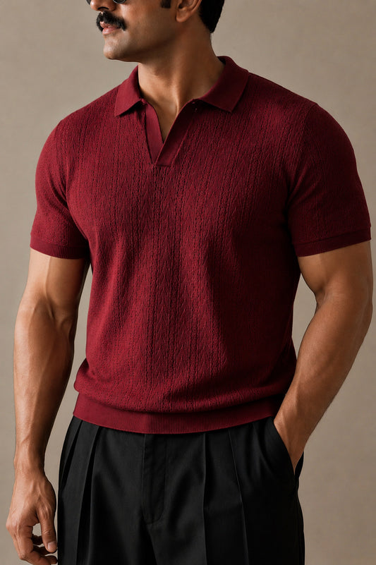 Merlot Knit Polo