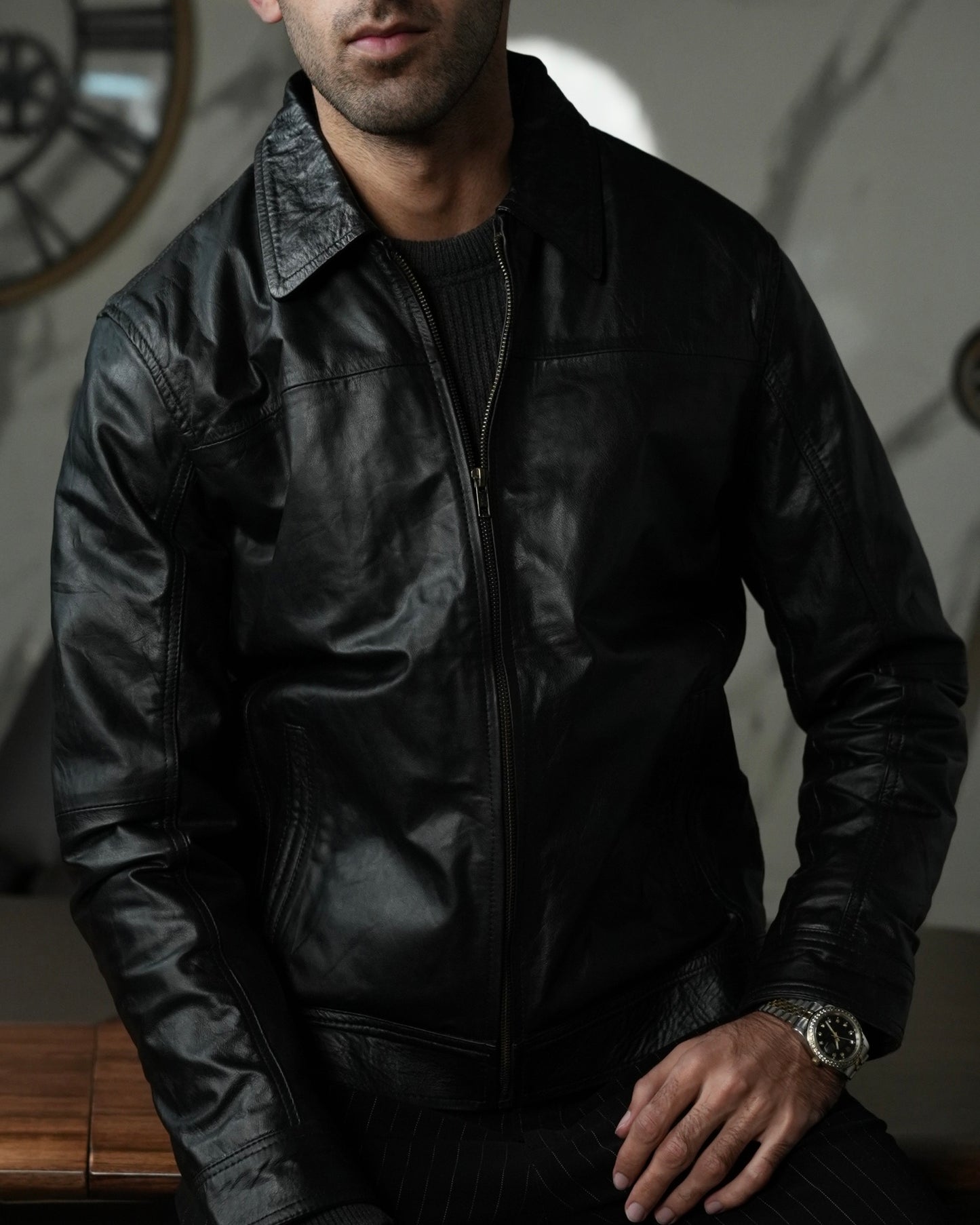 BLACK LEATHER JACKET