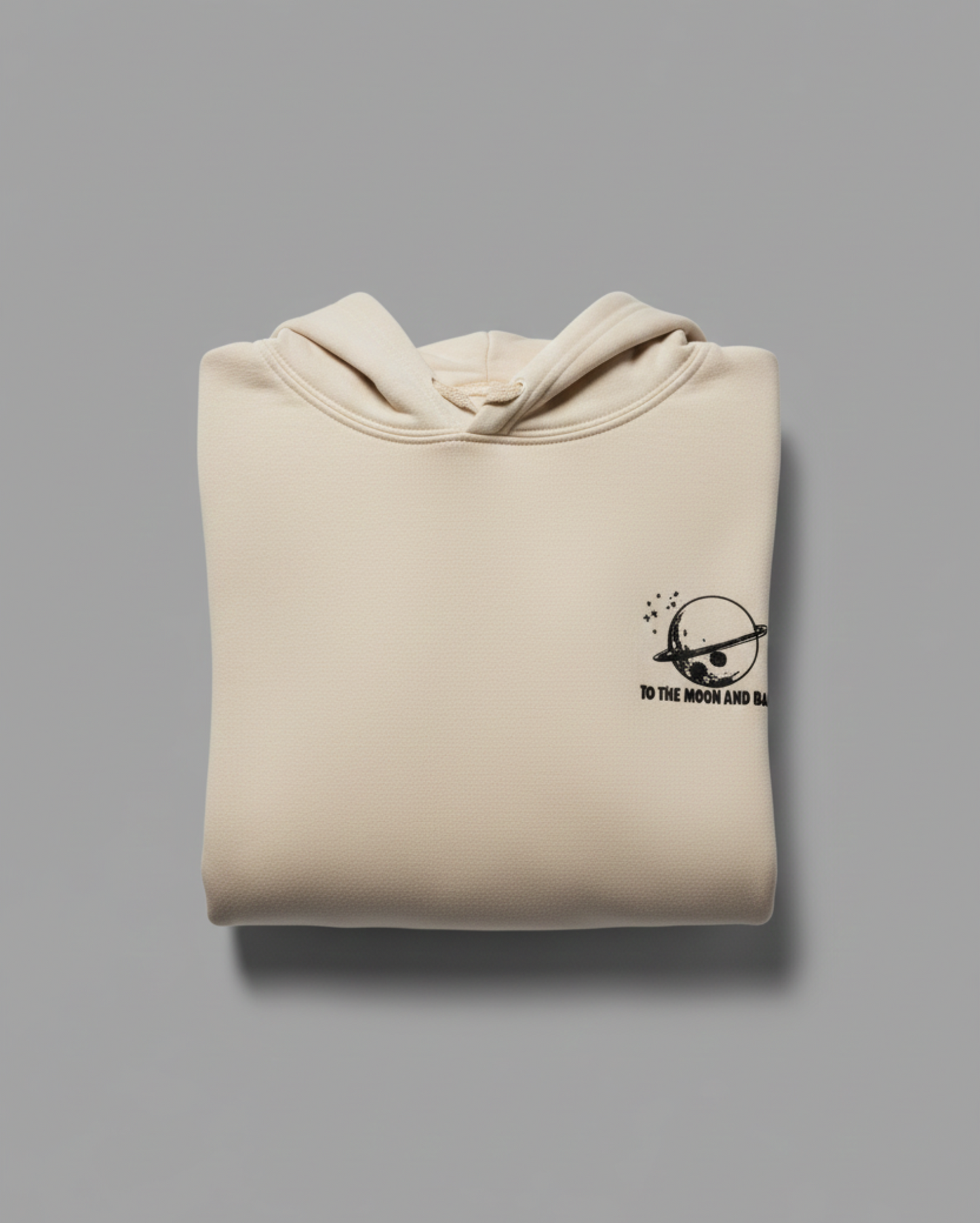 TO THE MOON AND BACK HOODIE | BEIGE