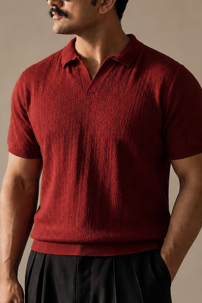 Merlot Knit Polo
