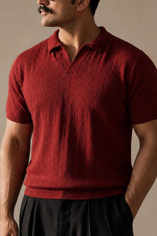 Merlot Knit Polo