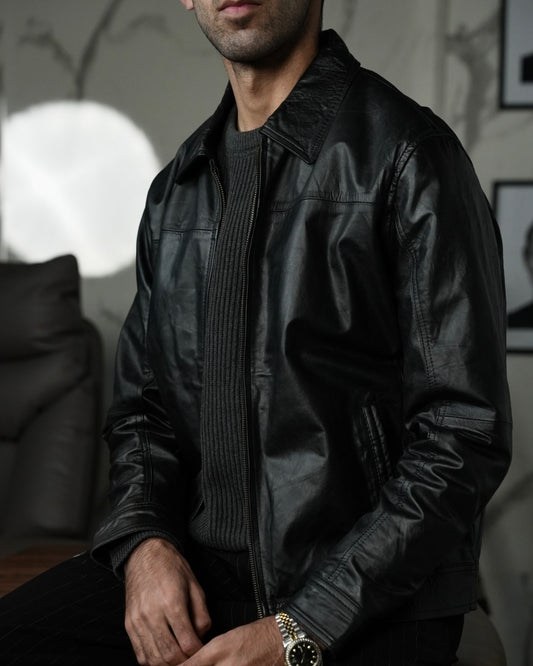 BLACK LEATHER JACKET