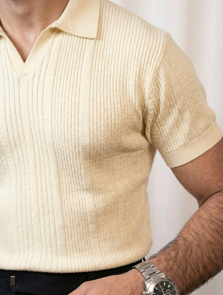 CHAIN STITCH KNIT POLO