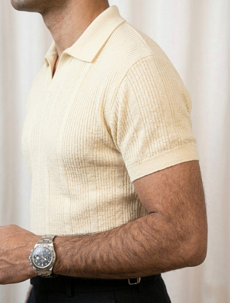 CHAIN STITCH KNIT POLO