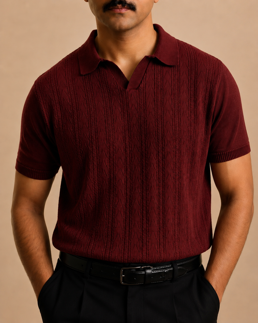 Merlot Knit Polo
