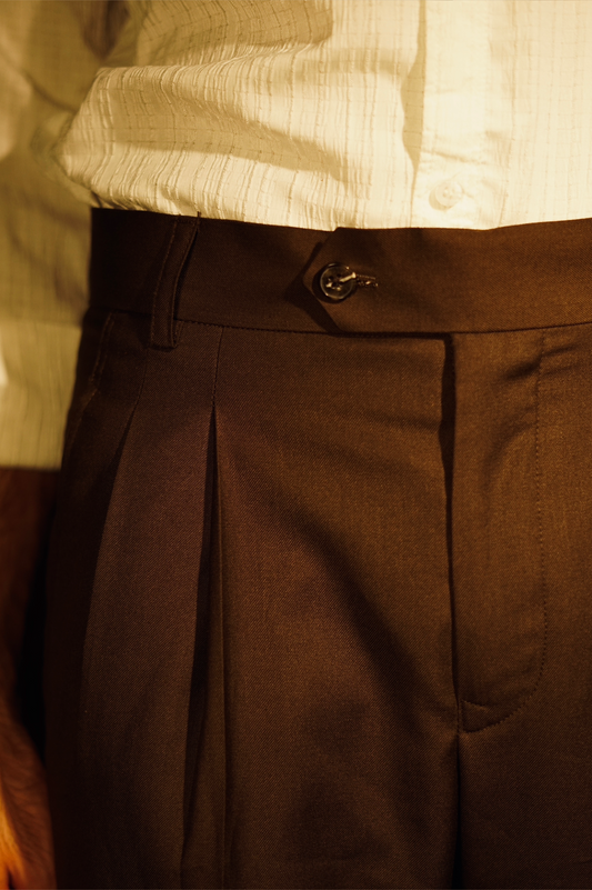 BROWN PLEATED PANT