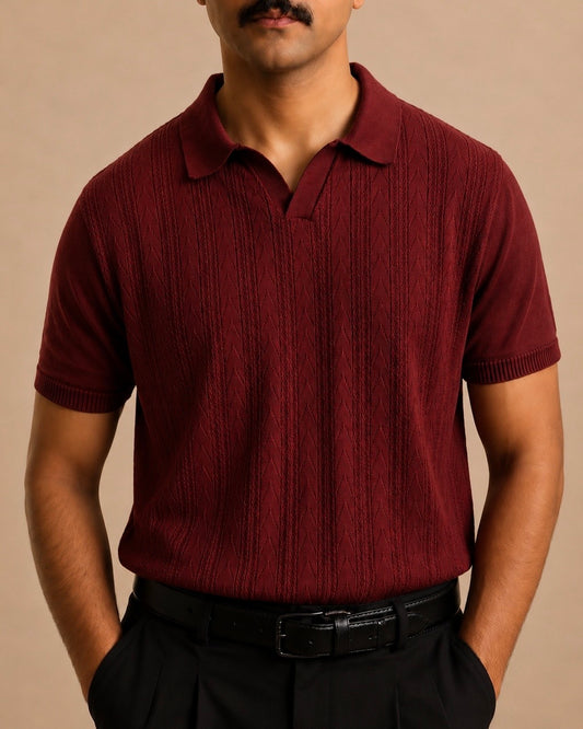 Merlot Knit Polo