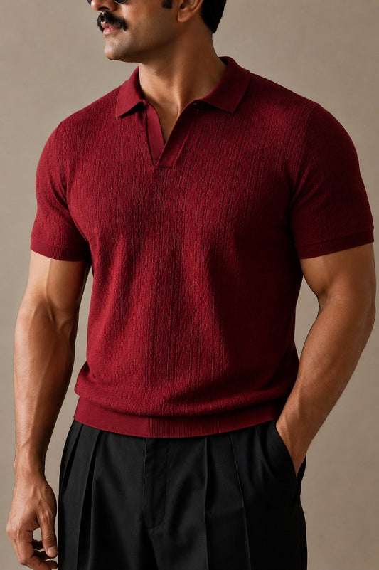 Merlot Knit Polo