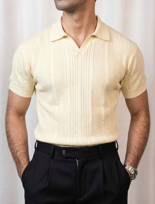 CHAIN STITCH KNIT POLO
