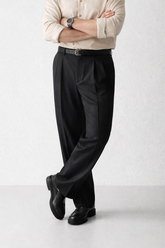Black Milano Pleated Pant