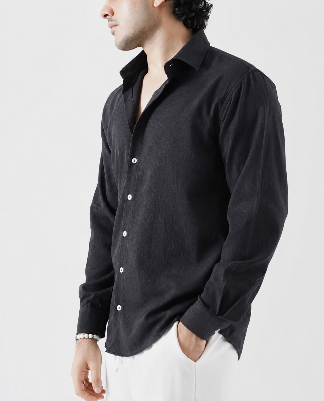 Dark Grey Textured Shirt