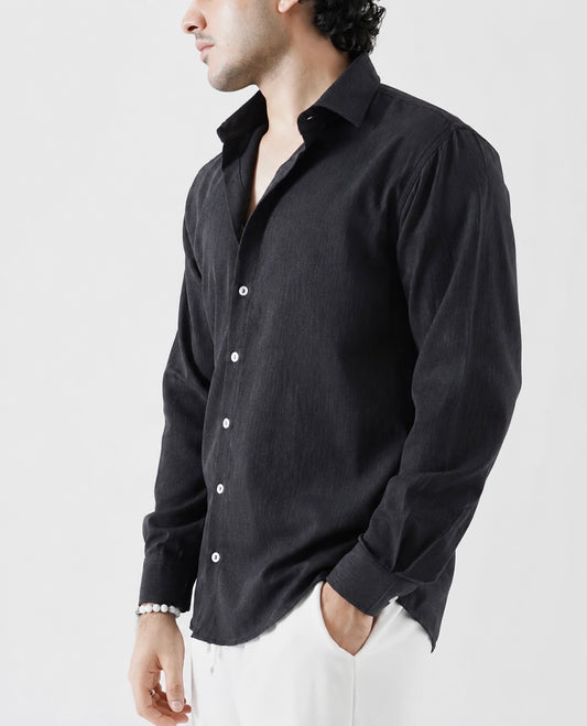 Dark Grey Textured Shirt