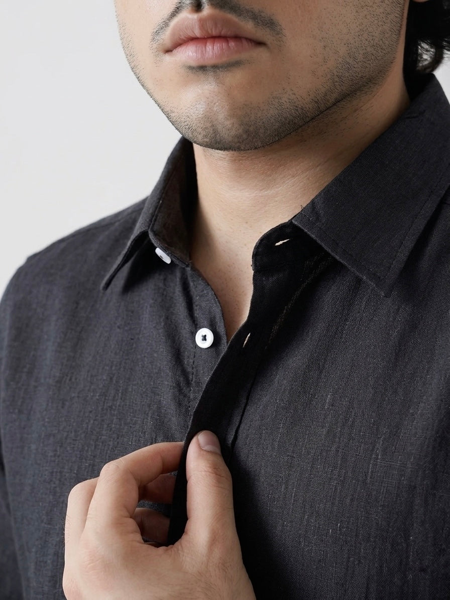 Dark Grey Textured Shirt