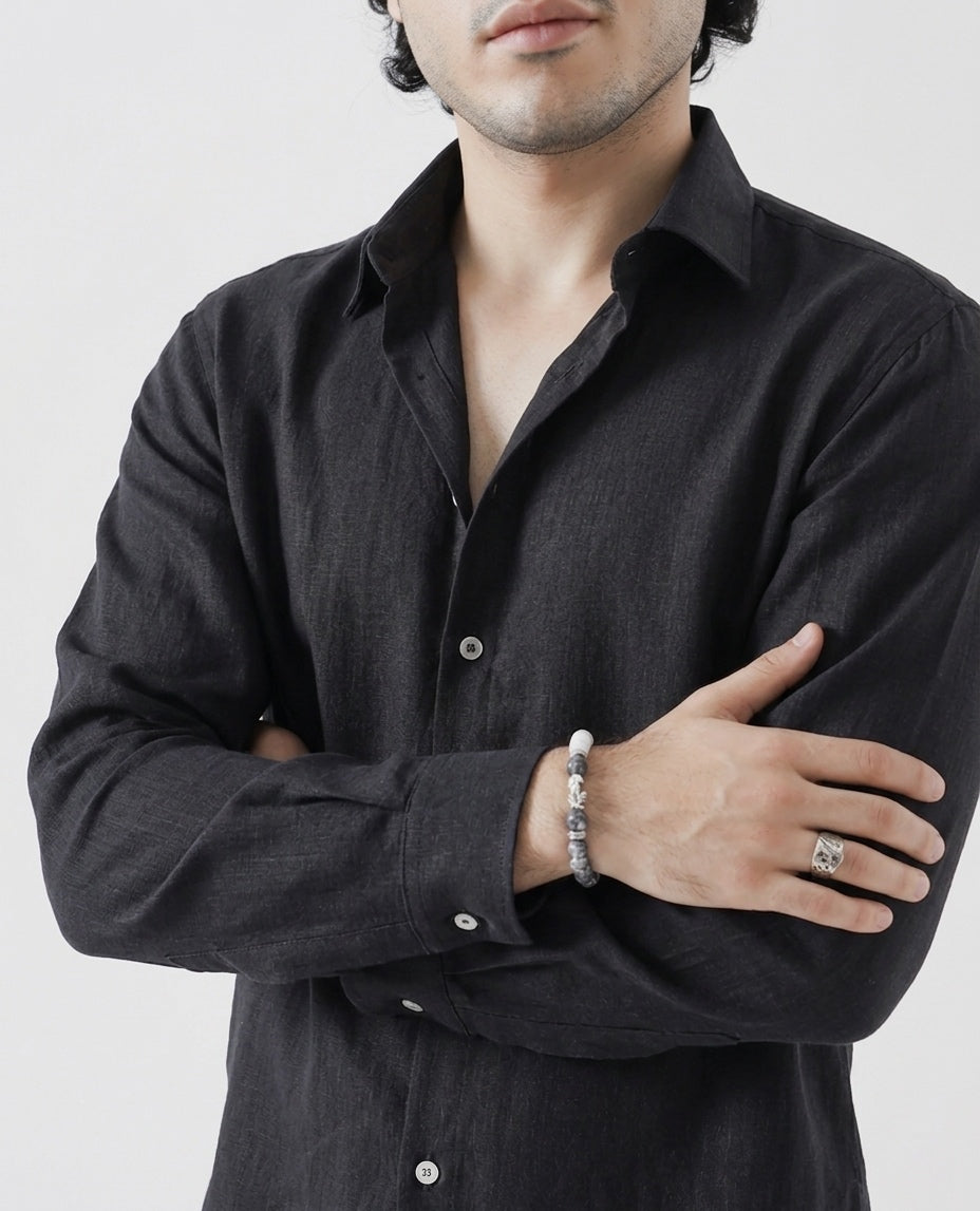 Dark Grey Textured Shirt