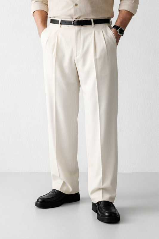 White Milano Pleated Pant