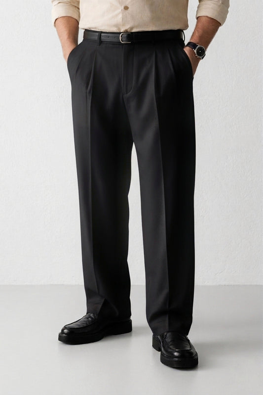 Black Milano Pleated Pant