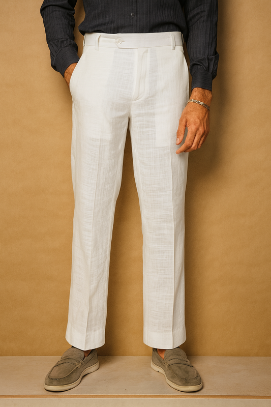 TEXTURED IRISH LINEN TROUSER