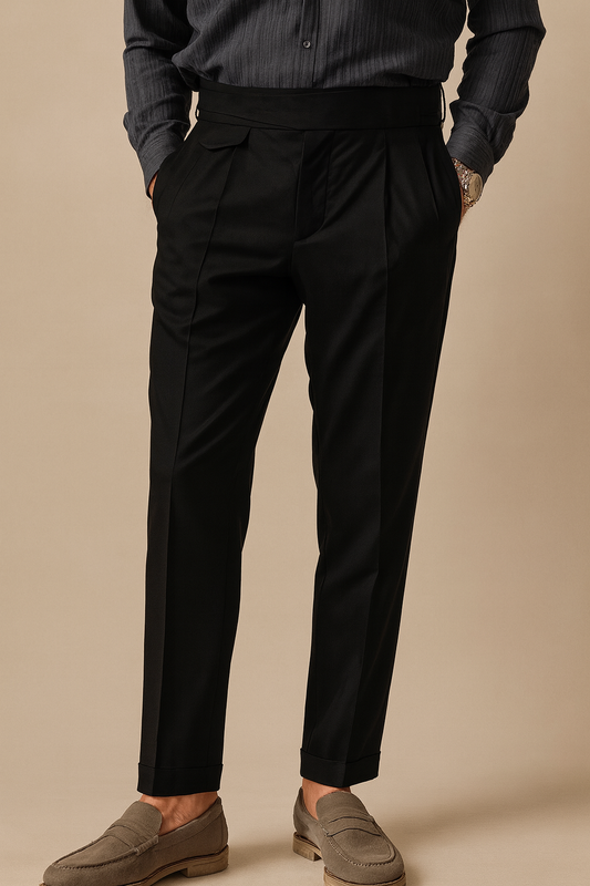 BLACK PLEATED PANT