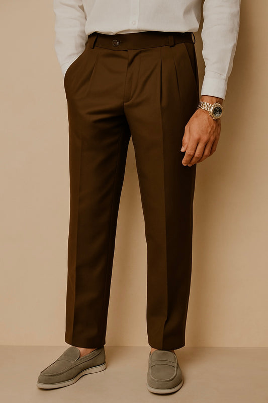 BROWN PLEATED PANT
