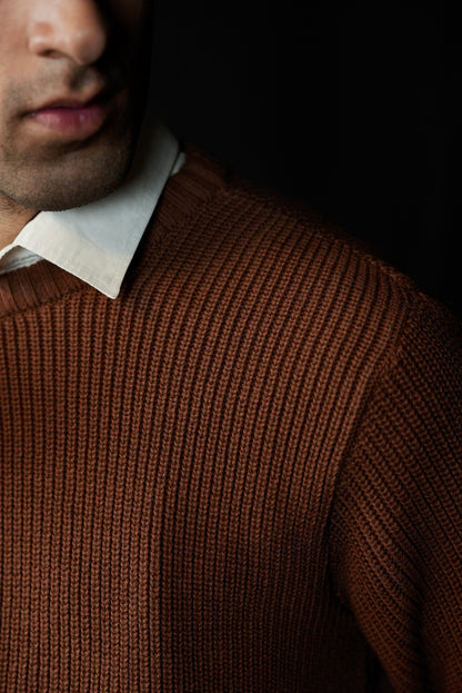 KNITTED SWEATER | BROWN